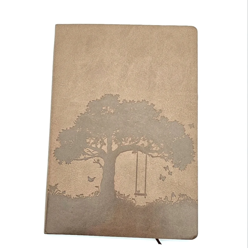 Inspirational Journal Set Tree of Life Faux Leather Pen Christian Bookmark Brown